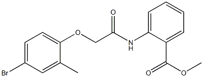 methyl 2-{[2-(4-bromo-2-methylphenoxy)acetyl]amino}benzoate Struktur