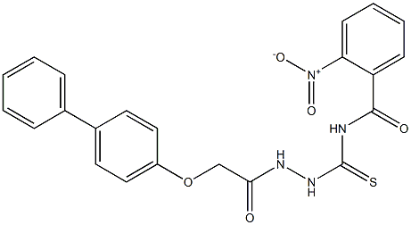 N-({2-[2-([1,1'-biphenyl]-4-yloxy)acetyl]hydrazino}carbothioyl)-2-nitrobenzamide Struktur