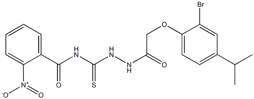 N-({2-[2-(2-bromo-4-isopropylphenoxy)acetyl]hydrazino}carbothioyl)-2-nitrobenzamide Struktur