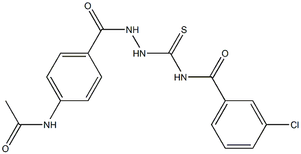 N-({2-[4-(acetylamino)benzoyl]hydrazino}carbothioyl)-3-chlorobenzamide Struktur