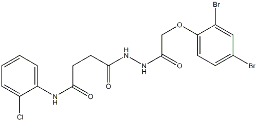 N-(2-chlorophenyl)-4-{2-[2-(2,4-dibromophenoxy)acetyl]hydrazino}-4-oxobutanamide Struktur