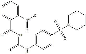 N-(2-nitrobenzoyl)-N'-[4-(1-piperidinylsulfonyl)phenyl]thiourea Struktur