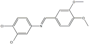 3,4-dichloro-N-[(E)-(3,4-dimethoxyphenyl)methylidene]aniline Struktur