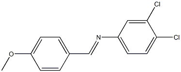 3,4-dichloro-N-[(E)-(4-methoxyphenyl)methylidene]aniline Struktur