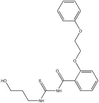 N-(3-hydroxypropyl)-N'-[2-(2-phenoxyethoxy)benzoyl]thiourea Struktur