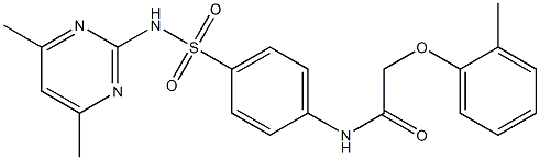 N-(4-{[(4,6-dimethyl-2-pyrimidinyl)amino]sulfonyl}phenyl)-2-(2-methylphenoxy)acetamide Struktur