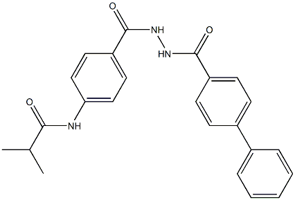 N-(4-{[2-([1,1'-biphenyl]-4-ylcarbonyl)hydrazino]carbonyl}phenyl)-2-methylpropanamide Struktur