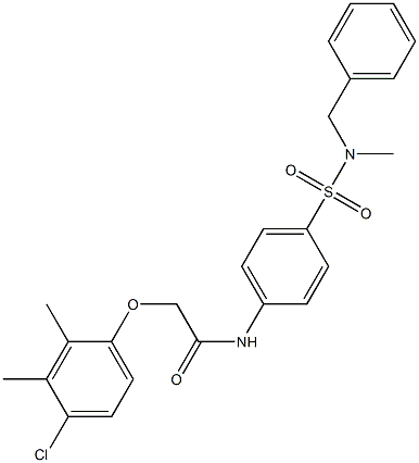 N-(4-{[benzyl(methyl)amino]sulfonyl}phenyl)-2-(4-chloro-2,3-dimethylphenoxy)acetamide Struktur