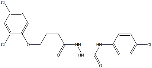 N-(4-chlorophenyl)-2-[4-(2,4-dichlorophenoxy)butanoyl]-1-hydrazinecarboxamide Struktur