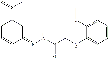 N'-(5-isopropenyl-2-methyl-2-cyclohexen-1-ylidene)-2-(2-methoxyanilino)acetohydrazide Struktur