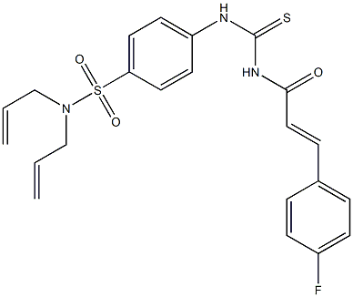 N,N-diallyl-4-[({[(E)-3-(4-fluorophenyl)-2-propenoyl]amino}carbothioyl)amino]benzenesulfonamide Struktur