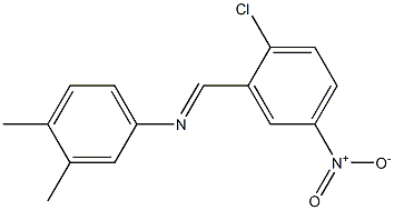 N-[(E)-(2-chloro-5-nitrophenyl)methylidene]-N-(3,4-dimethylphenyl)amine Struktur