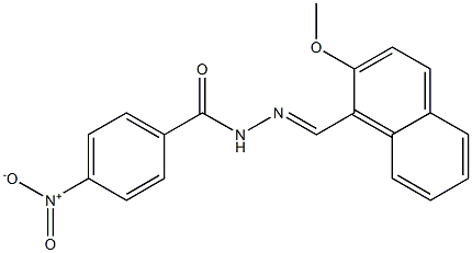 N'-[(E)-(2-methoxy-1-naphthyl)methylidene]-4-nitrobenzohydrazide Struktur