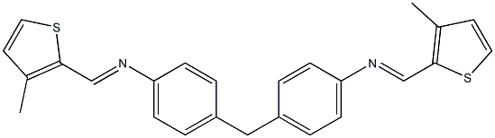 N-[(E)-(3-methyl-2-thienyl)methylidene]-N-[4-(4-{[(E)-(3-methyl-2-thienyl)methylidene]amino}benzyl)phenyl]amine Struktur