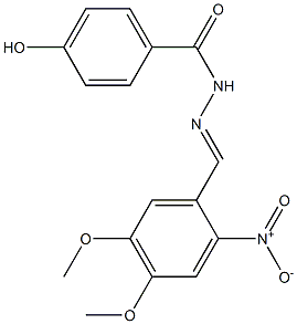 N'-[(E)-(4,5-dimethoxy-2-nitrophenyl)methylidene]-4-hydroxybenzohydrazide Struktur