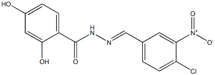 N'-[(E)-(4-chloro-3-nitrophenyl)methylidene]-2,4-dihydroxybenzohydrazide Struktur