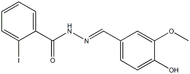 N'-[(E)-(4-hydroxy-3-methoxyphenyl)methylidene]-2-iodobenzohydrazide Struktur