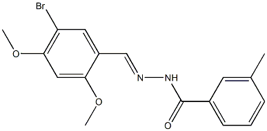 N'-[(E)-(5-bromo-2,4-dimethoxyphenyl)methylidene]-3-methylbenzohydrazide Struktur