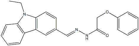 N'-[(E)-(9-ethyl-9H-carbazol-3-yl)methylidene]-2-phenoxyacetohydrazide Struktur