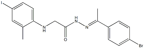 N'-[(E)-1-(4-bromophenyl)ethylidene]-2-(4-iodo-2-methylanilino)acetohydrazide Struktur