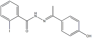 N'-[(E)-1-(4-hydroxyphenyl)ethylidene]-2-iodobenzohydrazide Struktur