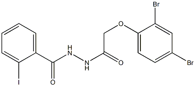 N'-[2-(2,4-dibromophenoxy)acetyl]-2-iodobenzohydrazide Struktur