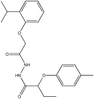 N'-[2-(2-isopropylphenoxy)acetyl]-2-(4-methylphenoxy)butanohydrazide Struktur