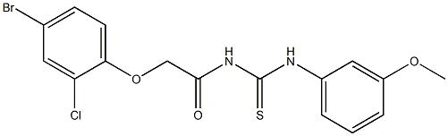 N-[2-(4-bromo-2-chlorophenoxy)acetyl]-N'-(3-methoxyphenyl)thiourea Struktur