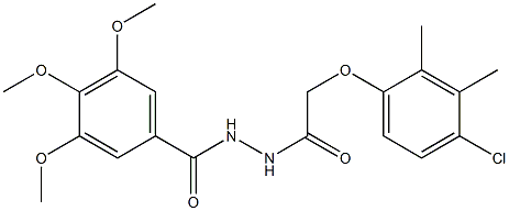 N'-[2-(4-chloro-2,3-dimethylphenoxy)acetyl]-3,4,5-trimethoxybenzohydrazide Struktur