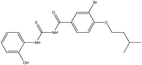 N-[3-bromo-4-(isopentyloxy)benzoyl]-N'-(2-hydroxyphenyl)thiourea Struktur