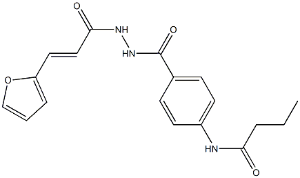 N-[4-({2-[(E)-3-(2-furyl)-2-propenoyl]hydrazino}carbonyl)phenyl]butanamide Struktur