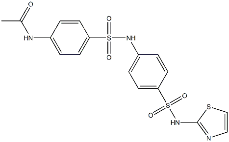 N-[4-({4-[(1,3-thiazol-2-ylamino)sulfonyl]anilino}sulfonyl)phenyl]acetamide Struktur