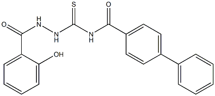 N-{[2-(2-hydroxybenzoyl)hydrazino]carbothioyl}[1,1'-biphenyl]-4-carboxamide Struktur