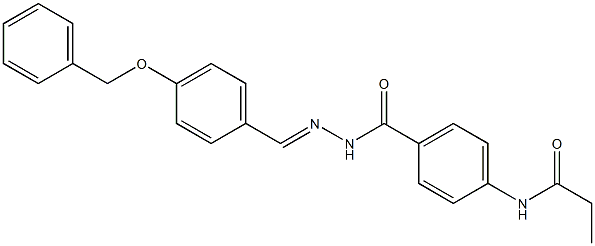 N-{4-[(2-{(E)-[4-(benzyloxy)phenyl]methylidene}hydrazino)carbonyl]phenyl}propanamide Struktur