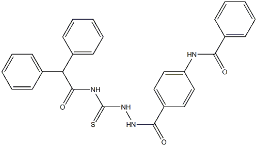 N-{4-[(2-{[(2,2-diphenylacetyl)amino]carbothioyl}hydrazino)carbonyl]phenyl}benzamide Struktur