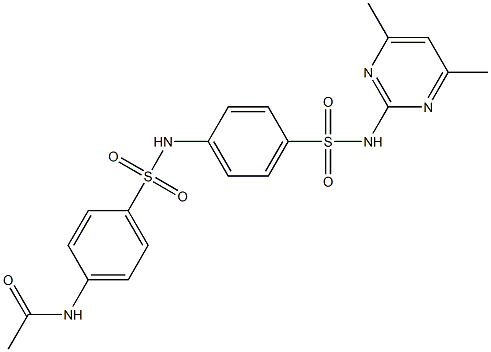 N-{4-[(4-{[(4,6-dimethyl-2-pyrimidinyl)amino]sulfonyl}anilino)sulfonyl]phenyl}acetamide Struktur