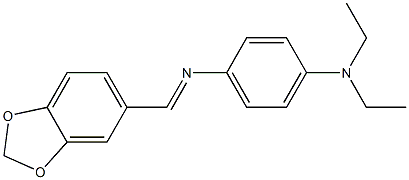 N-[(E)-1,3-benzodioxol-5-ylmethylidene]-N-[4-(diethylamino)phenyl]amine Struktur