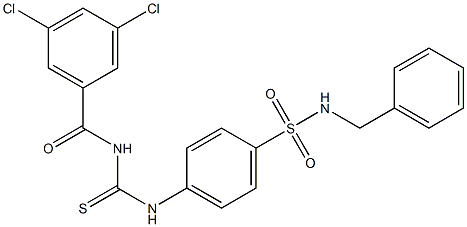 N-benzyl-4-({[(3,5-dichlorobenzoyl)amino]carbothioyl}amino)benzenesulfonamide Struktur