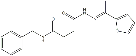 N-benzyl-4-{2-[(E)-1-(2-furyl)ethylidene]hydrazino}-4-oxobutanamide Struktur