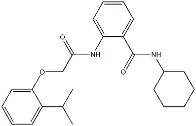 N-cyclohexyl-2-{[2-(2-isopropylphenoxy)acetyl]amino}benzamide Struktur