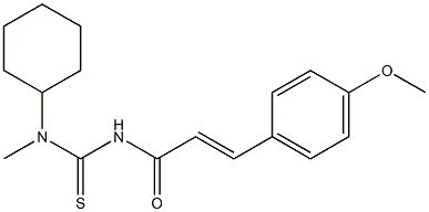 N-cyclohexyl-N'-[(E)-3-(4-methoxyphenyl)-2-propenoyl]-N-methylthiourea Struktur