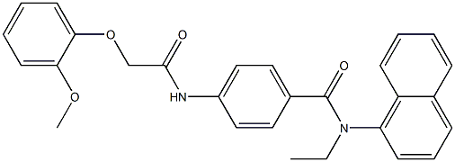 N-ethyl-4-{[2-(2-methoxyphenoxy)acetyl]amino}-N-(1-naphthyl)benzamide Struktur