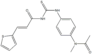 N-methyl-N-{4-[({[(E)-3-(2-thienyl)-2-propenoyl]amino}carbothioyl)amino]phenyl}acetamide Struktur