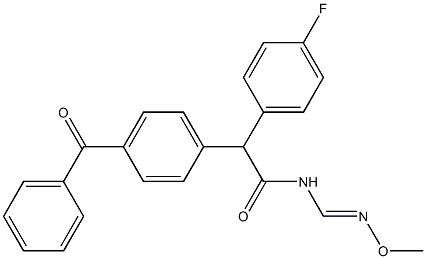 2-(4-benzoylphenyl)-2-(4-fluorophenyl)-N-[(methoxyimino)methyl]acetamide Struktur