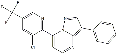 7-[3-chloro-5-(trifluoromethyl)-2-pyridinyl]-3-phenylpyrazolo[1,5-a]pyrimidine Struktur