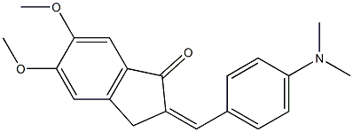 2-{(Z)-[4-(dimethylamino)phenyl]methylidene}-5,6-dimethoxy-1H-inden-1(3H)-one Struktur