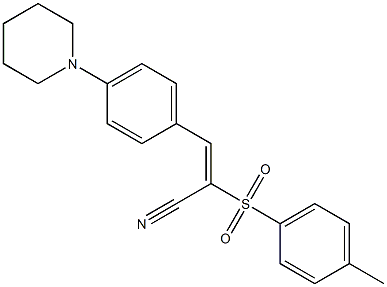 (E)-2-[(4-methylphenyl)sulfonyl]-3-(4-piperidinophenyl)-2-propenenitrile Struktur