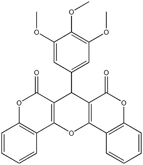 7-(3,4,5-trimethoxyphenyl)-6H,7H,8H-chromeno[3',4':5,6]pyrano[3,2-c]chromene-6,8-dione Struktur