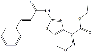 ethyl 2-(methoxyimino)-2-(2-{[(E)-3-phenyl-2-propenoyl]amino}-1,3-thiazol-4-yl)acetate Struktur