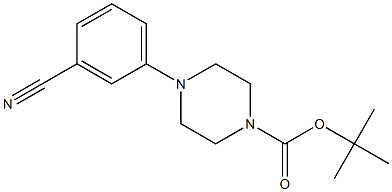 tert-butyl 4-(3-cyanophenyl)tetrahydro-1(2H)-pyrazinecarboxylate Struktur